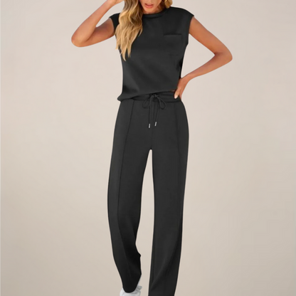 Eulogia | Zweiteiliges Frühlingsset für Damen mit Hose und verstellbarem Kordelzug  