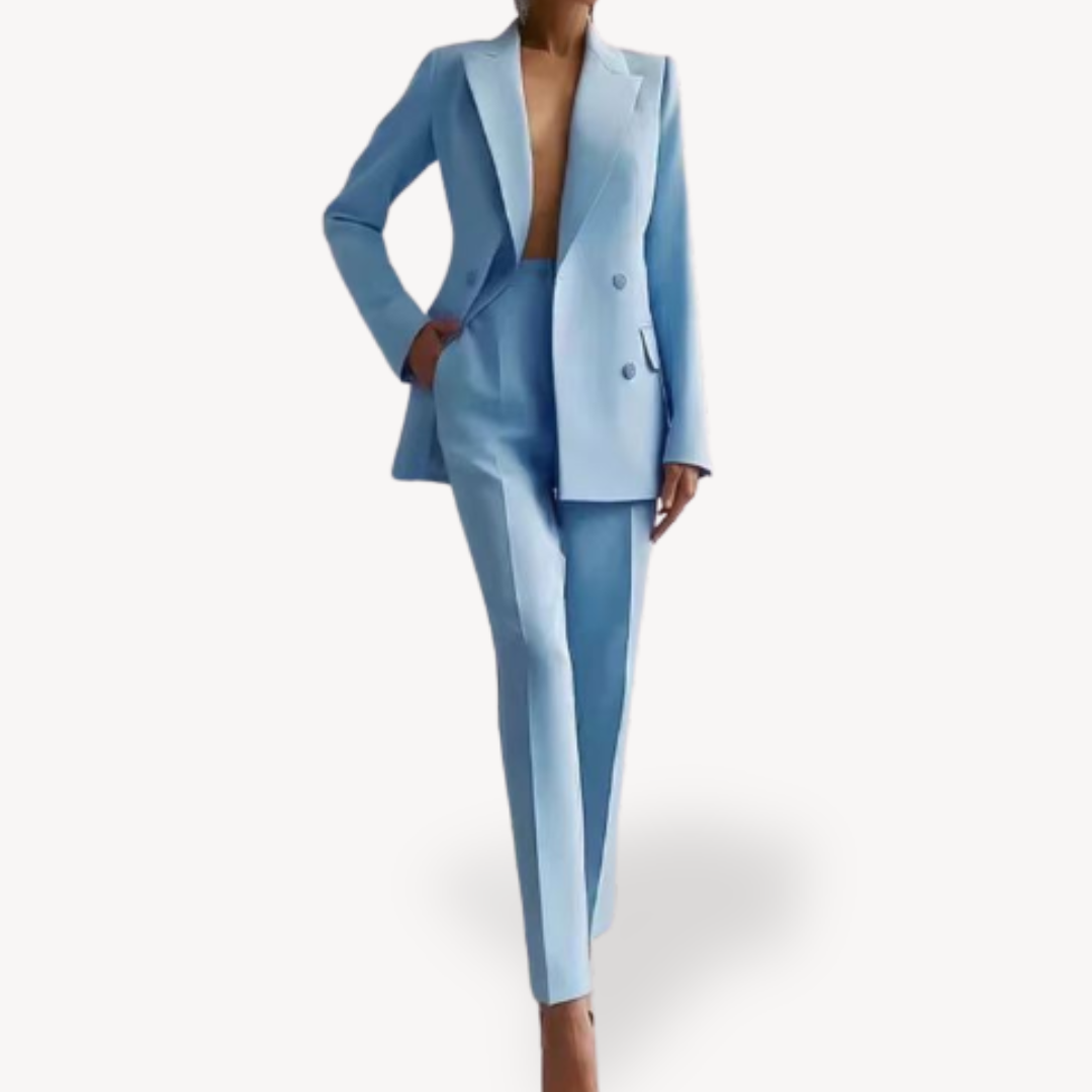 Verena | Conjunto de primavera formal con traje y blazer largo para mujer