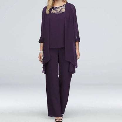 Zoraida | Conjunto de primavera de tres piezas para mujer con pantalón ancho