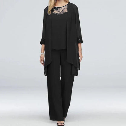 Zoraida | Conjunto de primavera de tres piezas para mujer con pantalón ancho