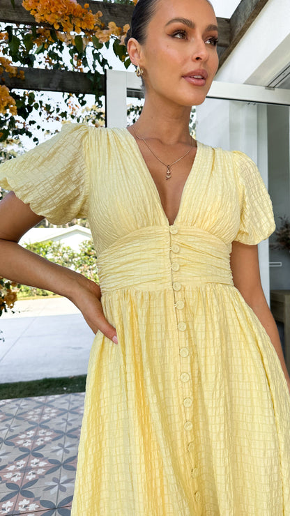 Candelaria | Robe maxi bohème avec décolleté en V et boutons
