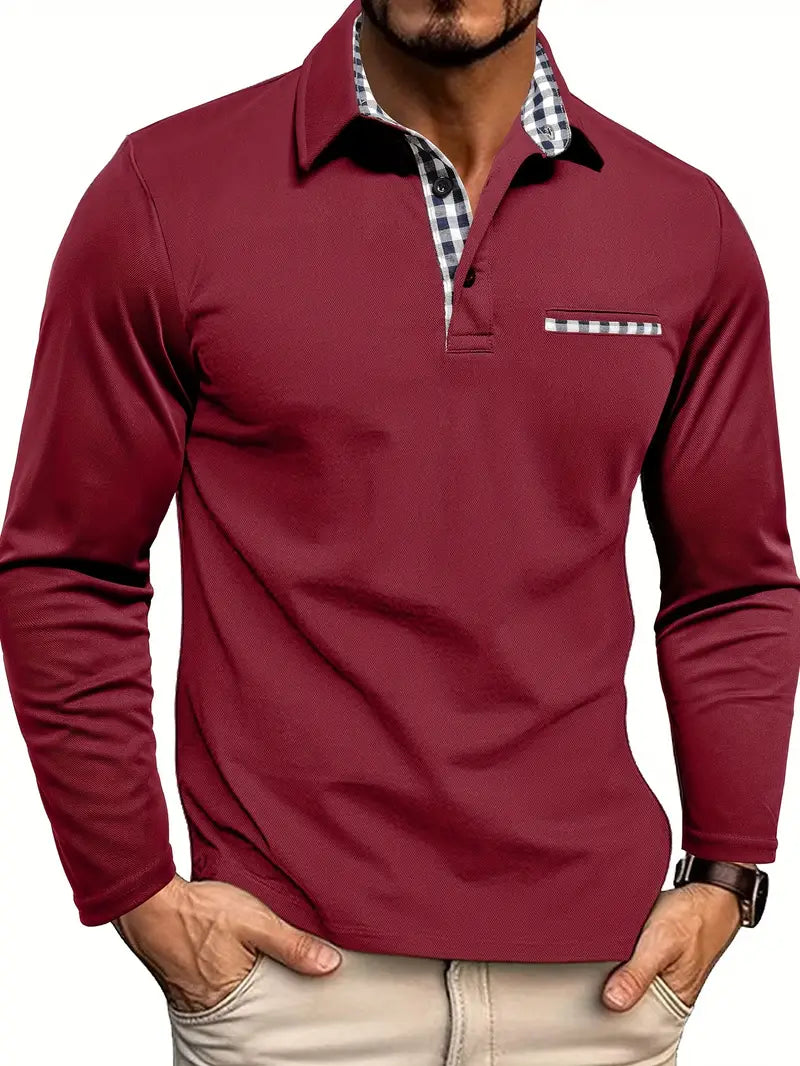 Polo de hombre de manga larga elegante