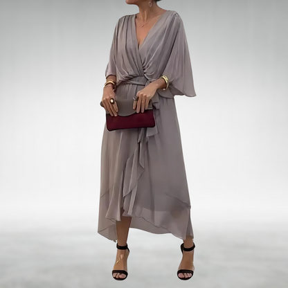 Izel | Elegant long dress with V-neckline