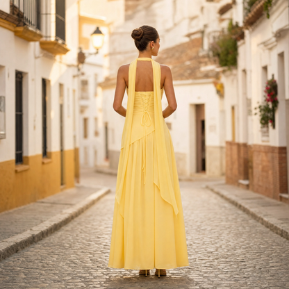 Ella | Women's asymmetrical strapless maxi dress