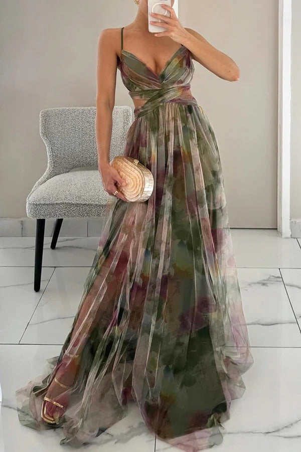 Beatriz | Vestido Largo Floral Elegante sin Tirantes