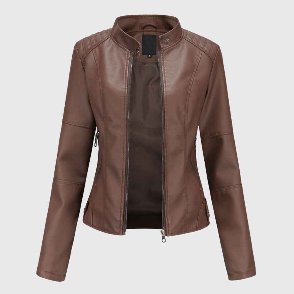 Solana | Damen-Lederjacke mit Stil und Reißverschluss  