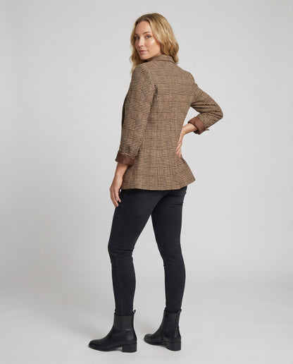 Griselina | Blazer para mujer a cuadros con un botón | Estructurado
