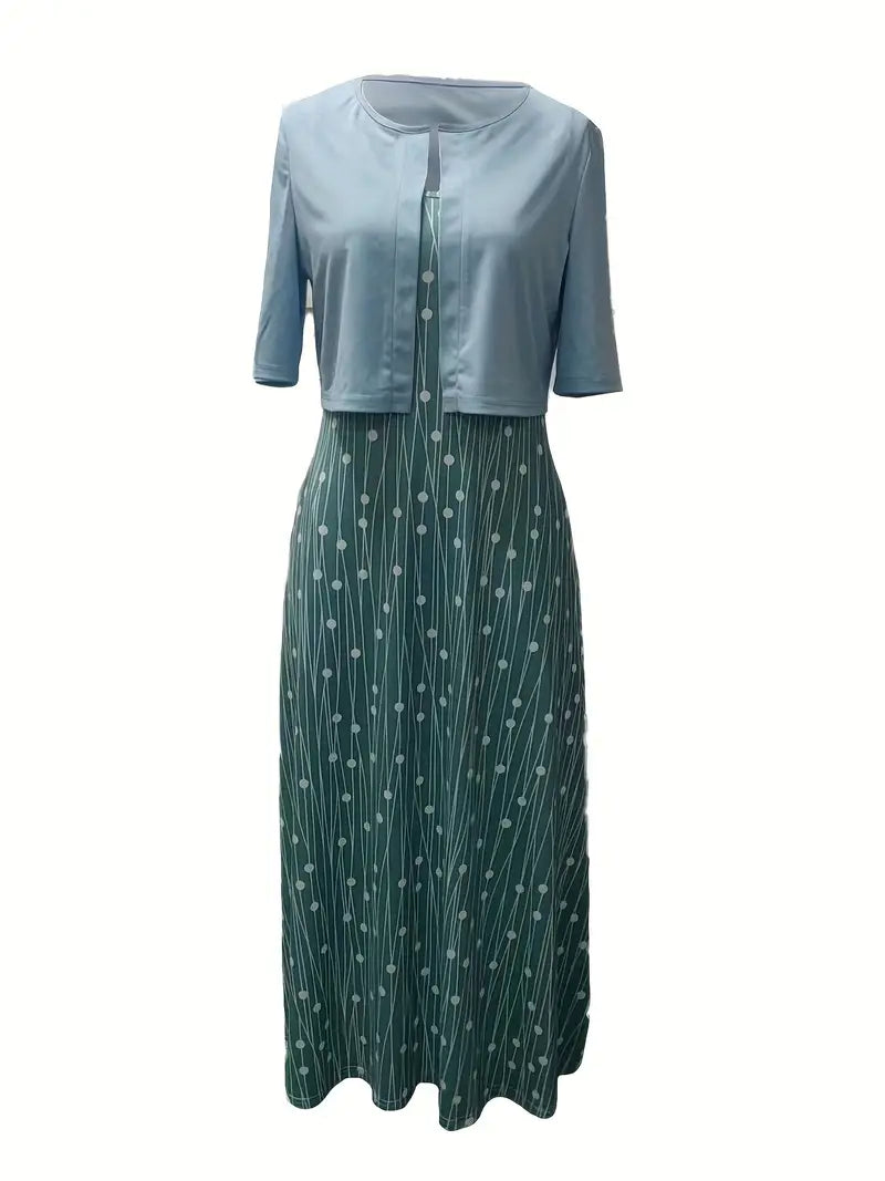Sofía | Midikleid für Damen mit Blumenmuster und Jacke  
