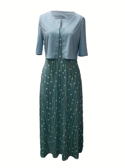Sofía | Midikleid für Damen mit Blumenmuster und Jacke  