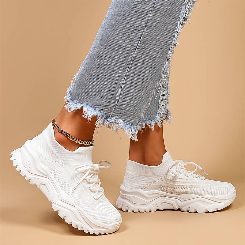 Carolina | Zapatillas ortopédicas con tejido de punto y cordones