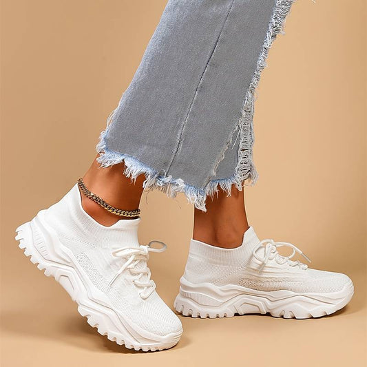 Carolina | Zapatillas ortopédicas con tejido de punto y cordones