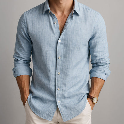 Soriel | Camisa con botones y manga larga de lino