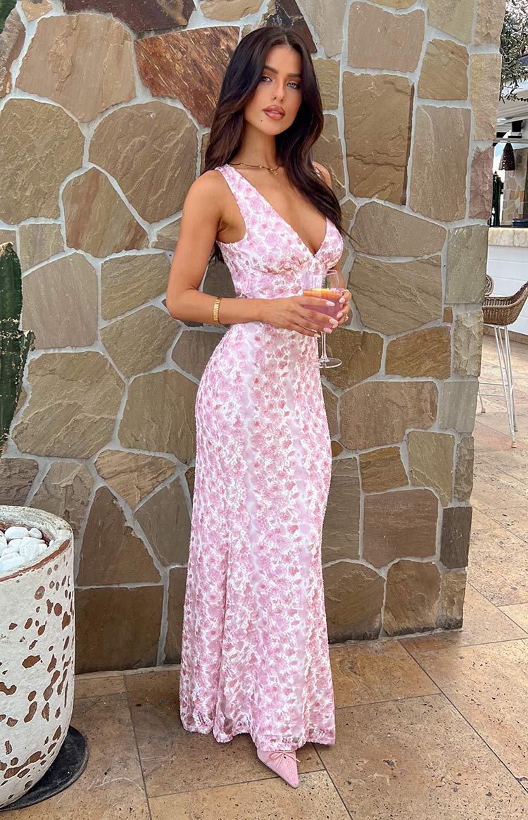 Abigaela | Vestido de boda con estampado floral y escote en V para mujer
