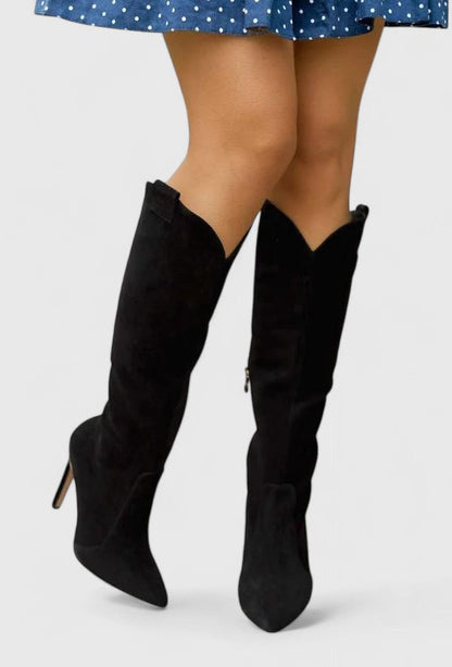 Amparo | Botas altas clásicas de mujer para primavera con puntera puntiaguda