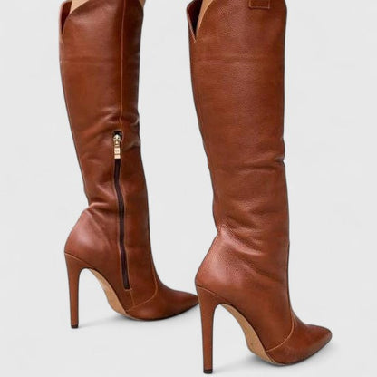 Amparo | Botas altas clásicas de mujer para primavera con puntera puntiaguda