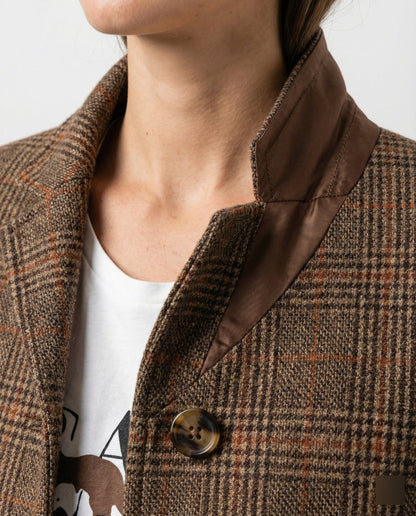 Griselina | Blazer para mujer a cuadros con un botón | Estructurado