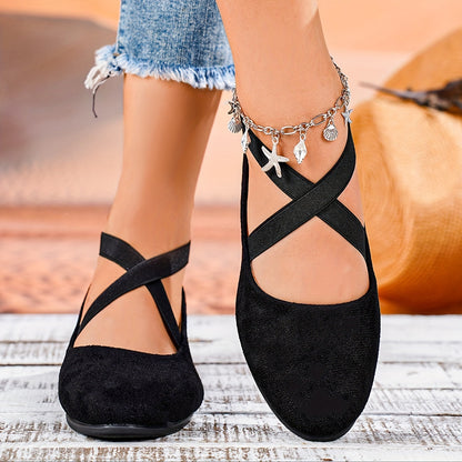 Maristela | Women's Shoes with Criss-Cross Straps and Rounded Toe | Casual