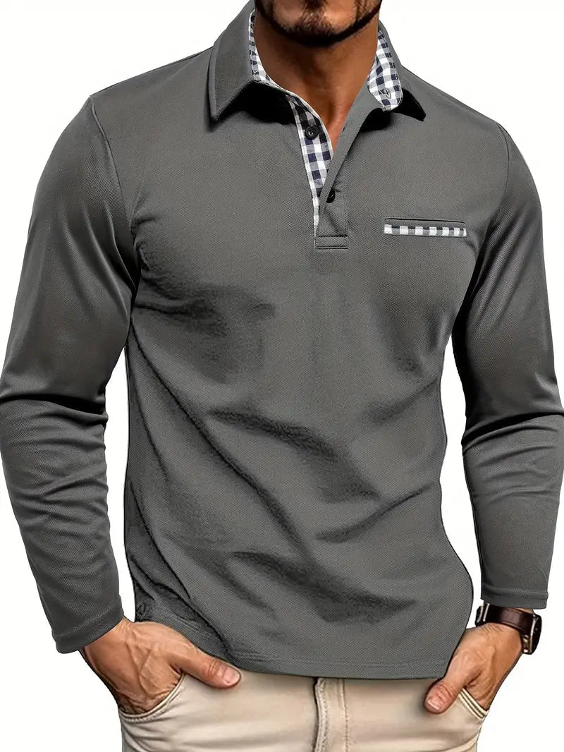 Polo de hombre de manga larga elegante