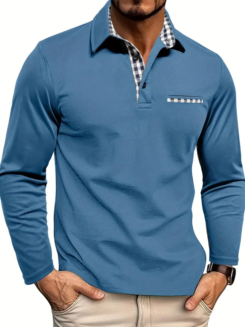 Polo de hombre de manga larga elegante