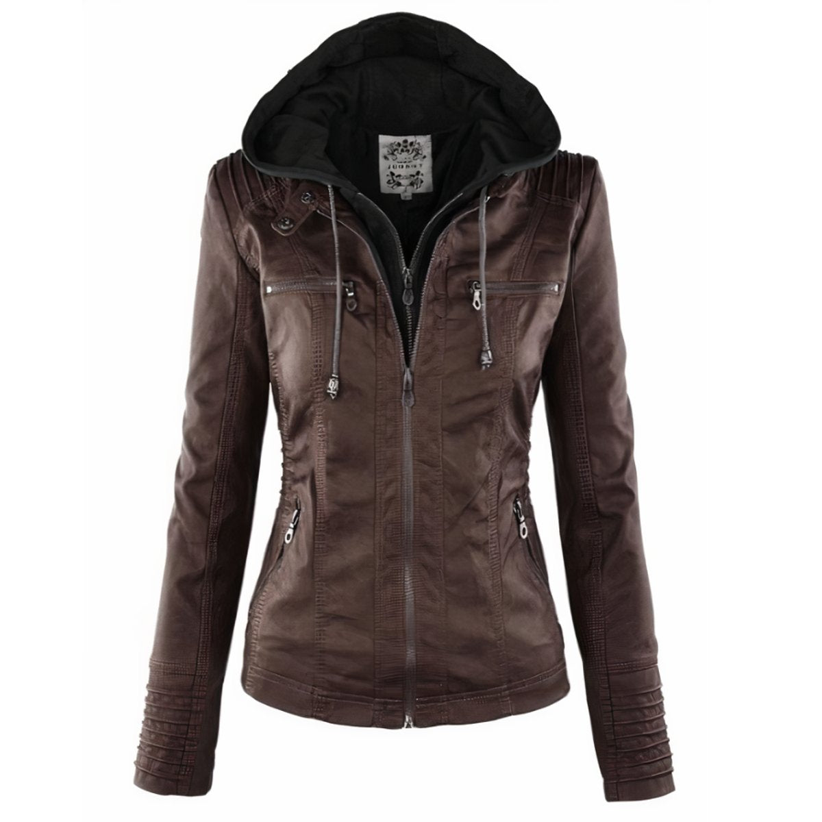 Blanca | Chaqueta biker para mujer con capucha desmontable