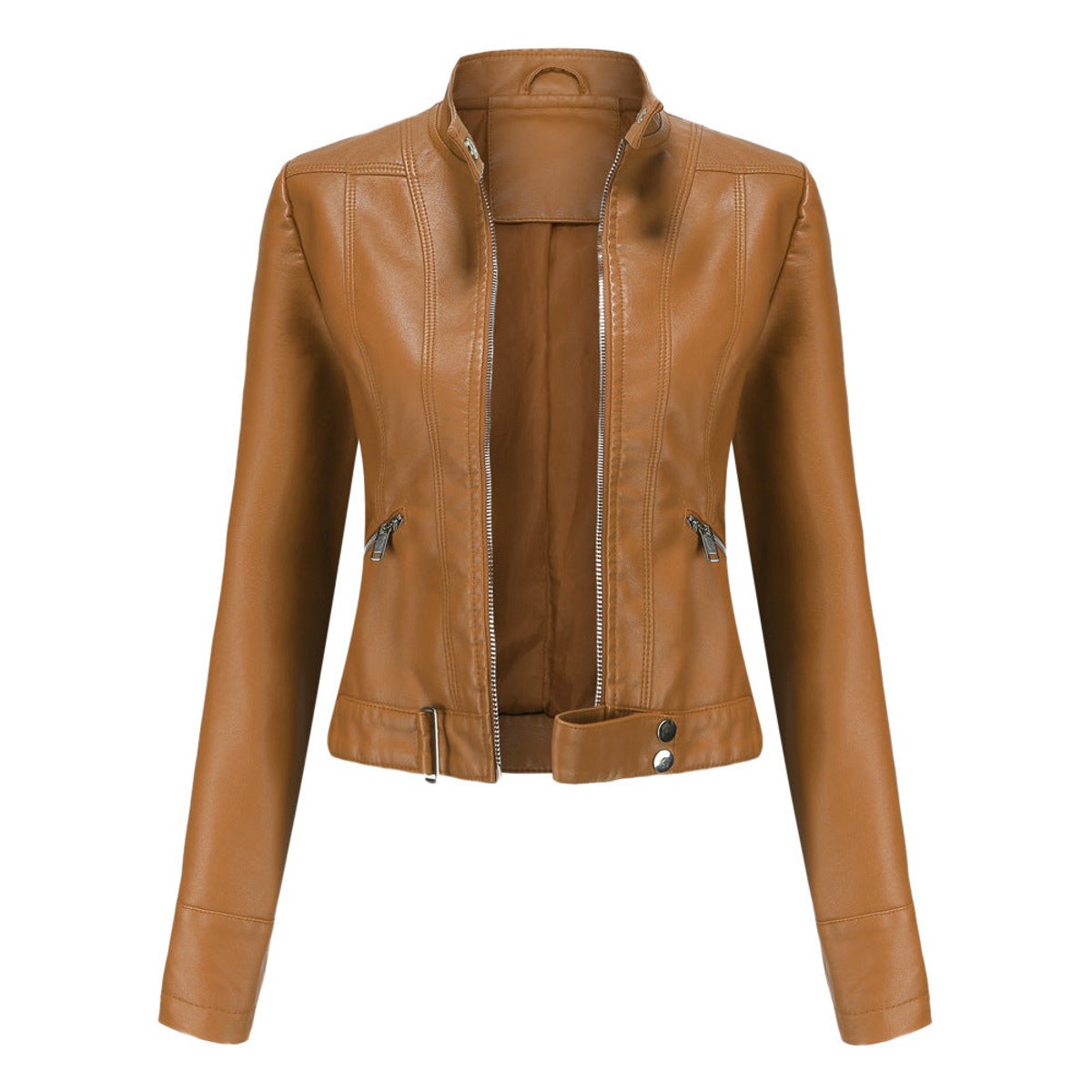 Amalia | Chaqueta corta para mujer de polipiel con cremallera