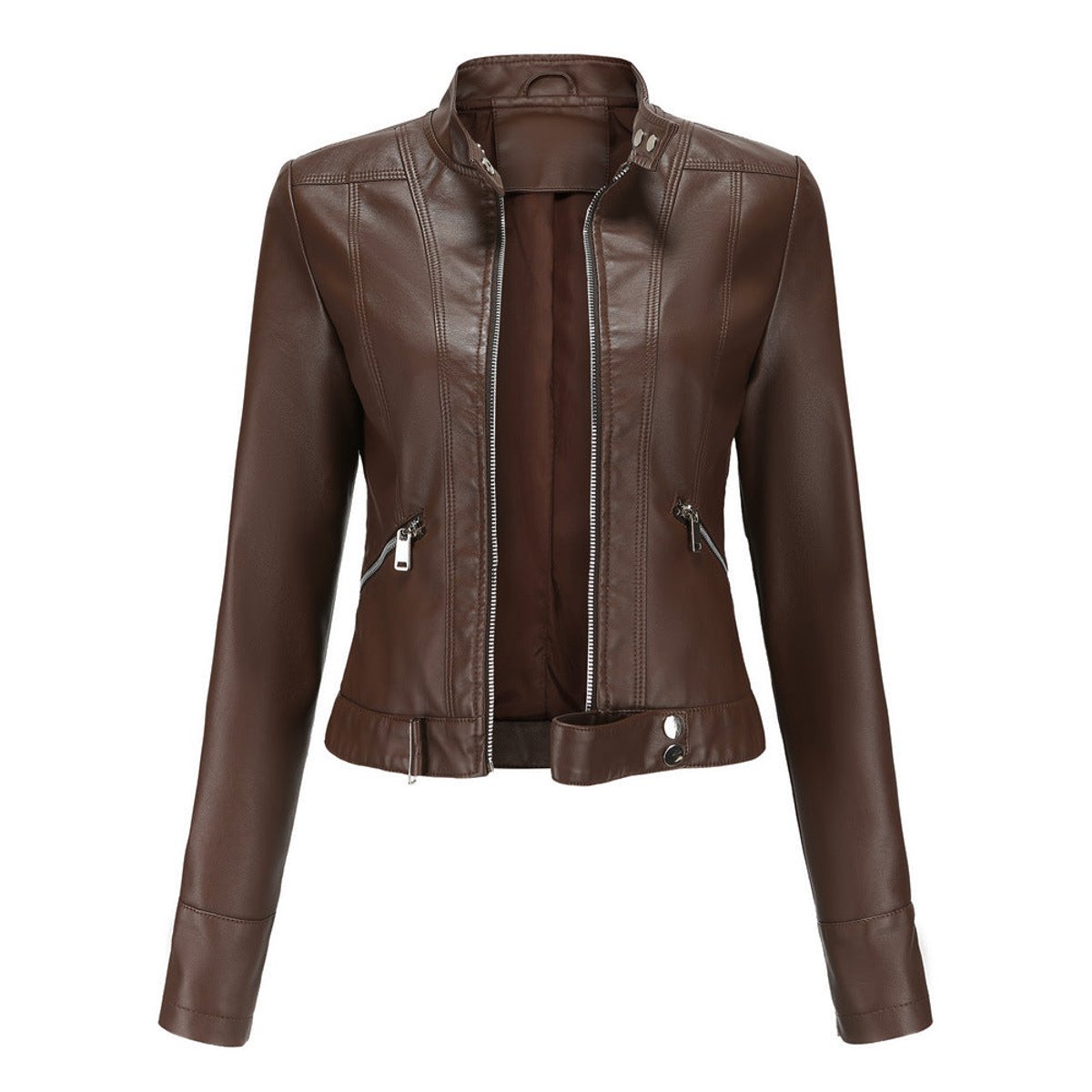 Amalia | Chaqueta corta para mujer de polipiel con cremallera