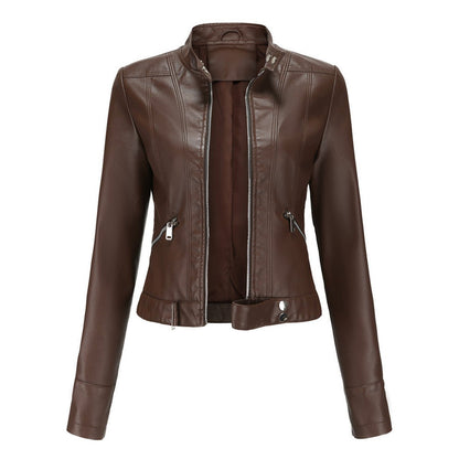 Amalia | Chaqueta corta para mujer de polipiel con cremallera