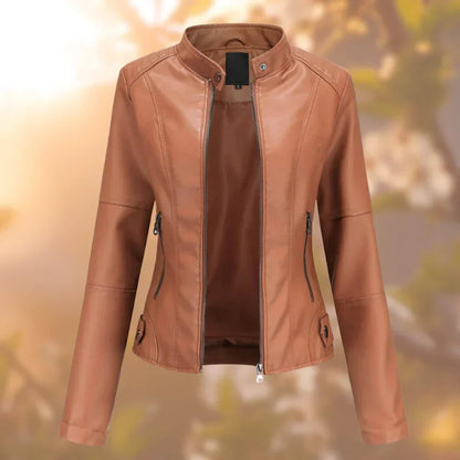 Abril | Chaqueta biker para mujer de polipiel con cremallera