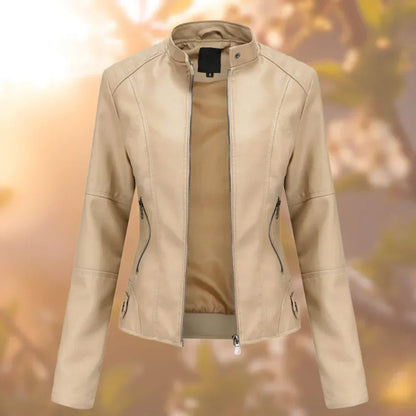 Abril | Chaqueta biker para mujer de polipiel con cremallera