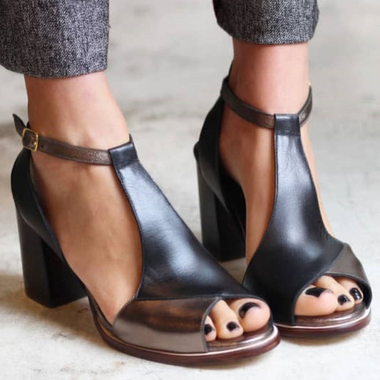Silvia | Tacones con punta abierta y correa al tobillo