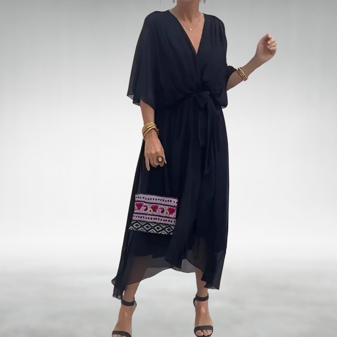 Izel | Elegant long dress with V-neckline