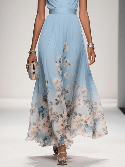 Umara | Floral print chiffon maxi summer dress