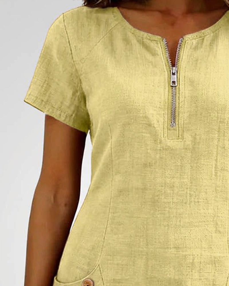 Renira | Vestido recto para mujer con cremallera y bolsillos