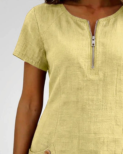Renira | Vestido recto para mujer con cremallera y bolsillos