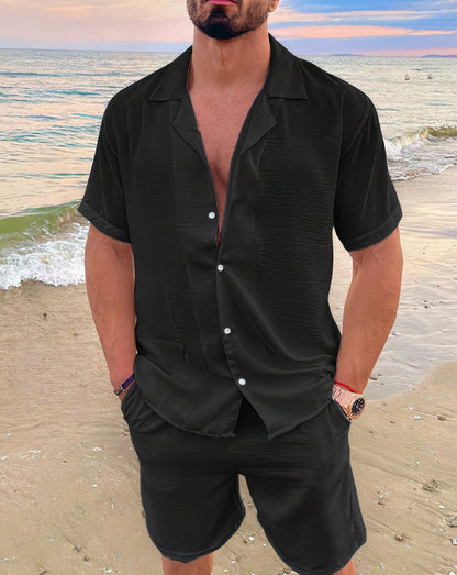 Kilian | Conjunto de verano para hombre con camisa de manga corta y pantalón corto | Ligero