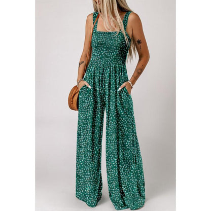 Jasmirael | Mono floral de primavera de pierna ancha para mujer