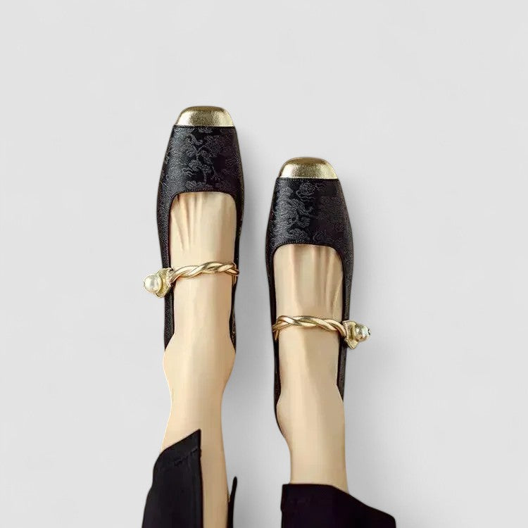 Nina | Zapatos bailarinas de primavera con tira de perlas para mujer