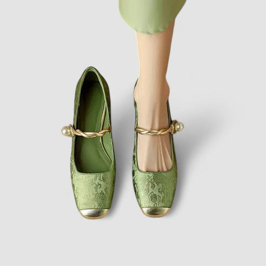 Nina | Zapatos bailarinas de primavera con tira de perlas para mujer