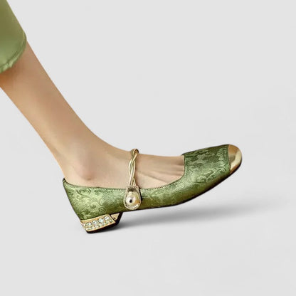 Nina | Zapatos bailarinas de primavera con tira de perlas para mujer
