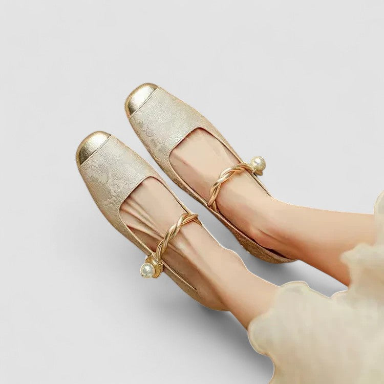 Nina | Zapatos bailarinas de primavera con tira de perlas para mujer