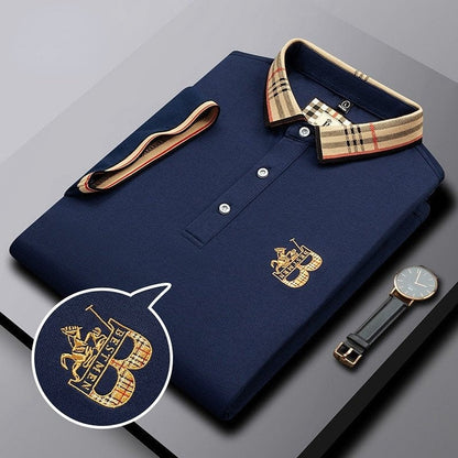 Jenaro | Polo informal para hombre con cuello en contraste a cuadros | Elegante
