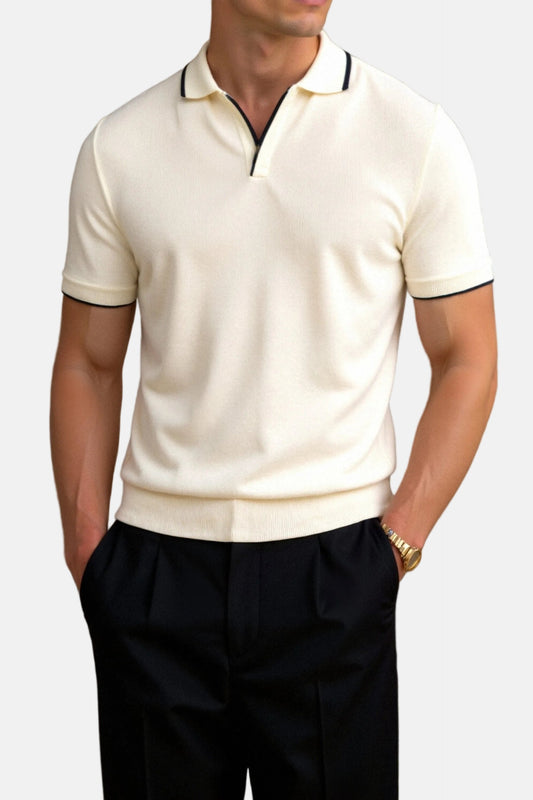 Hugo | Polo de punto para hombre con cuello abierto