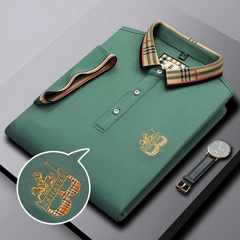 Jenaro | Polo informal para hombre con cuello en contraste a cuadros | Elegante