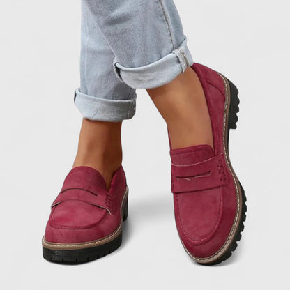 Quirina | Mocasines para mujer con suela gruesa robusta | Cómodos