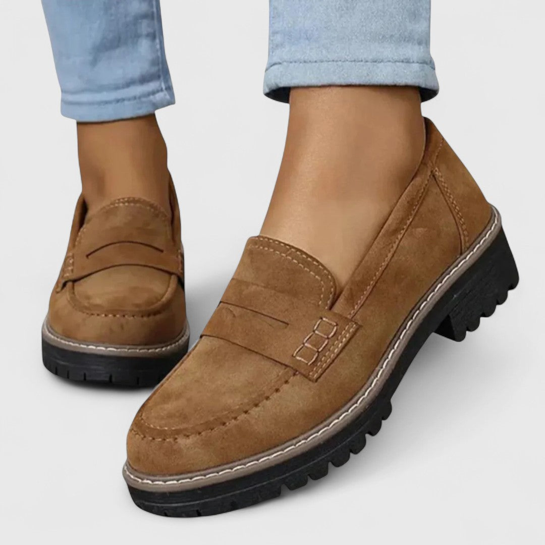 Quirina | Mocasines para mujer con suela gruesa robusta | Cómodos