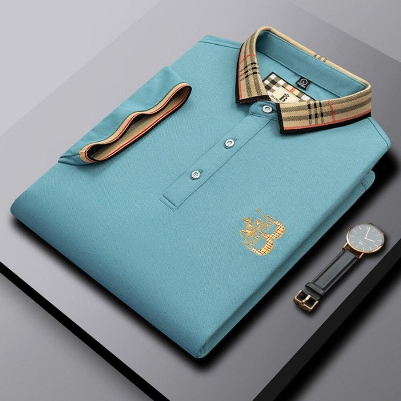 Jenaro | Polo informal para hombre con cuello en contraste a cuadros | Elegante