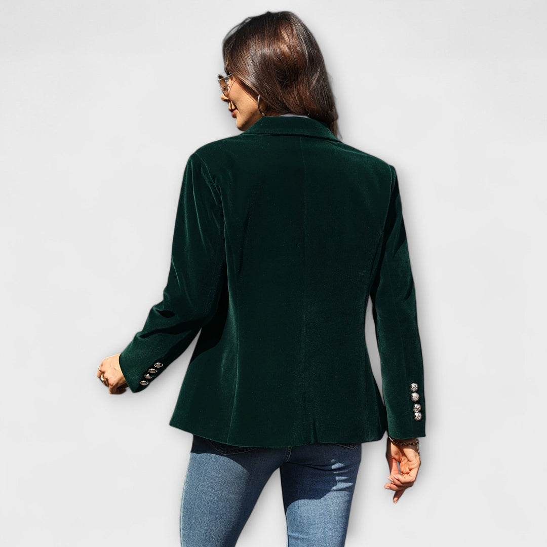 Blazer de terciopelo con botones dorados