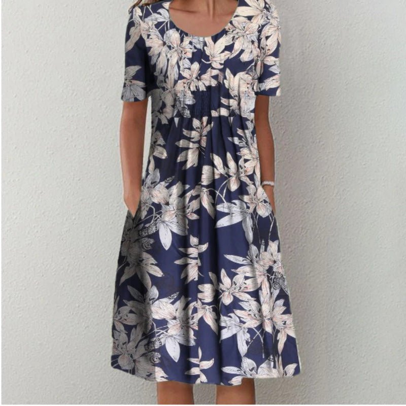 Aroha | Vestido casual con estampado floral y bolsillos