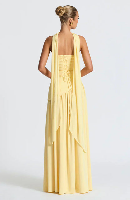 Talina | Asymmetrisches trägerloses Maxikleid für Damen