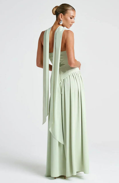 Talina | Asymmetrisches trägerloses Maxikleid für Damen